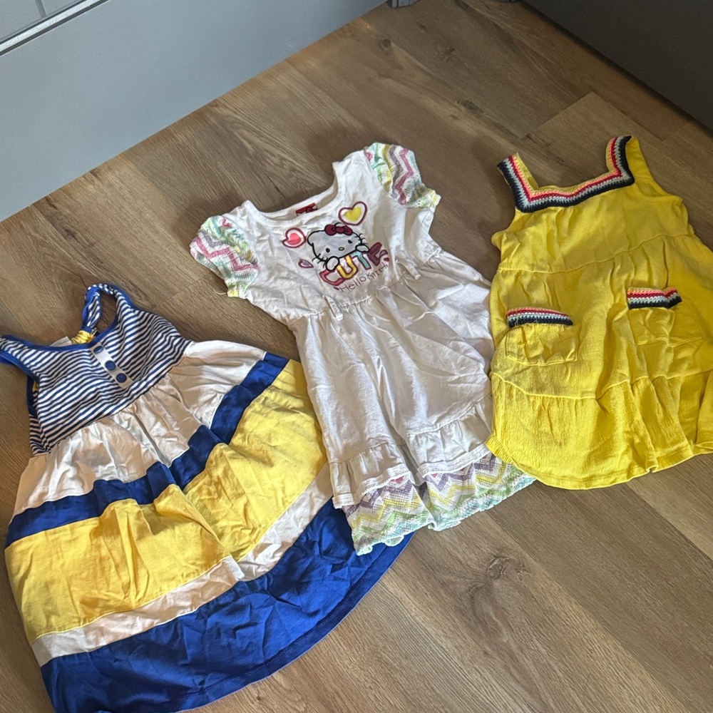 Girls' Yellow & White Summer Dress Bundle
